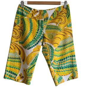 TRINA TURK LA Shorts Colorful Retro Print Bermuda Stretch‎ 272312 Women's 4